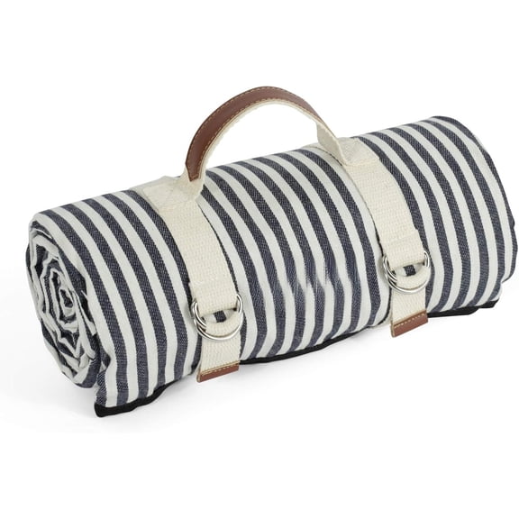 Picnic Outdoor Blankets Waterproof Extra Large - Beach Mat Sand Free Foldable with Carry Strap | Portable Camping Blanket | Park Blanket for Grass , Hiking, Travel, Concerts, Indoor (Cerulean Blue)