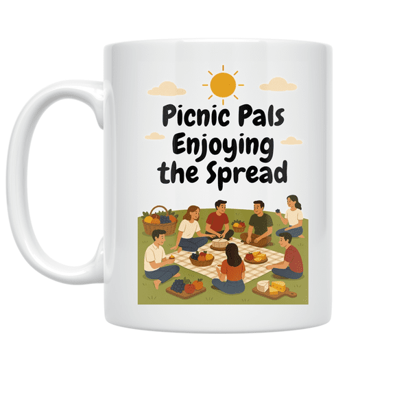 Picnic Pals Enjoying the Spread - Outdoor Gathering Enthusiast - 11 oz Ceramic Coffee Mug