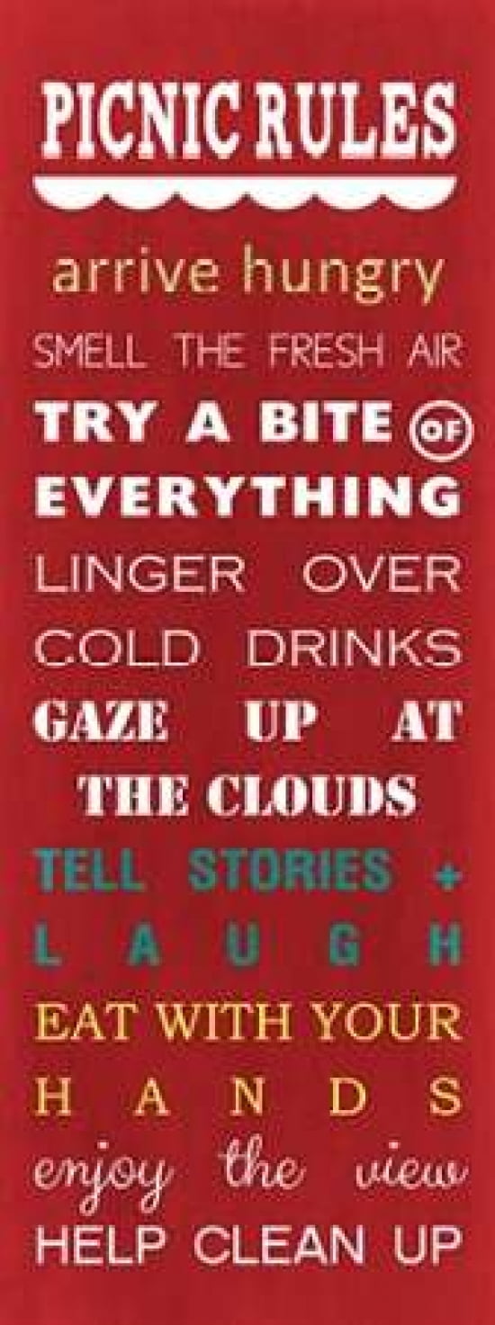 Picnic Rules Canvas Art - Linda Woods (10 x 20)