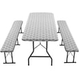 thumbnail image 1 of Picnic Table Cover 3-Piece Set Waterproof Stain Resistant Elastic Tablecloth with Bench Covers for Outdoor Patio Camping and Dining, 1 of 5