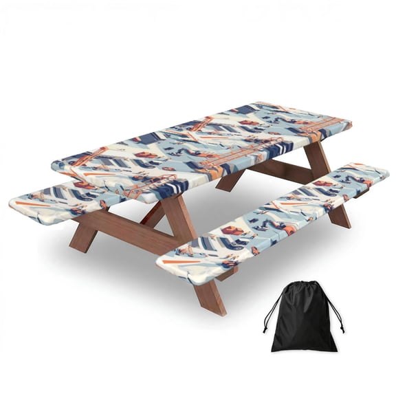 Picnic Table Cover 72in Light Wear Resistant Wrinkle Easy To Carry And Store For Camping Picnic Barbecue Construction Site