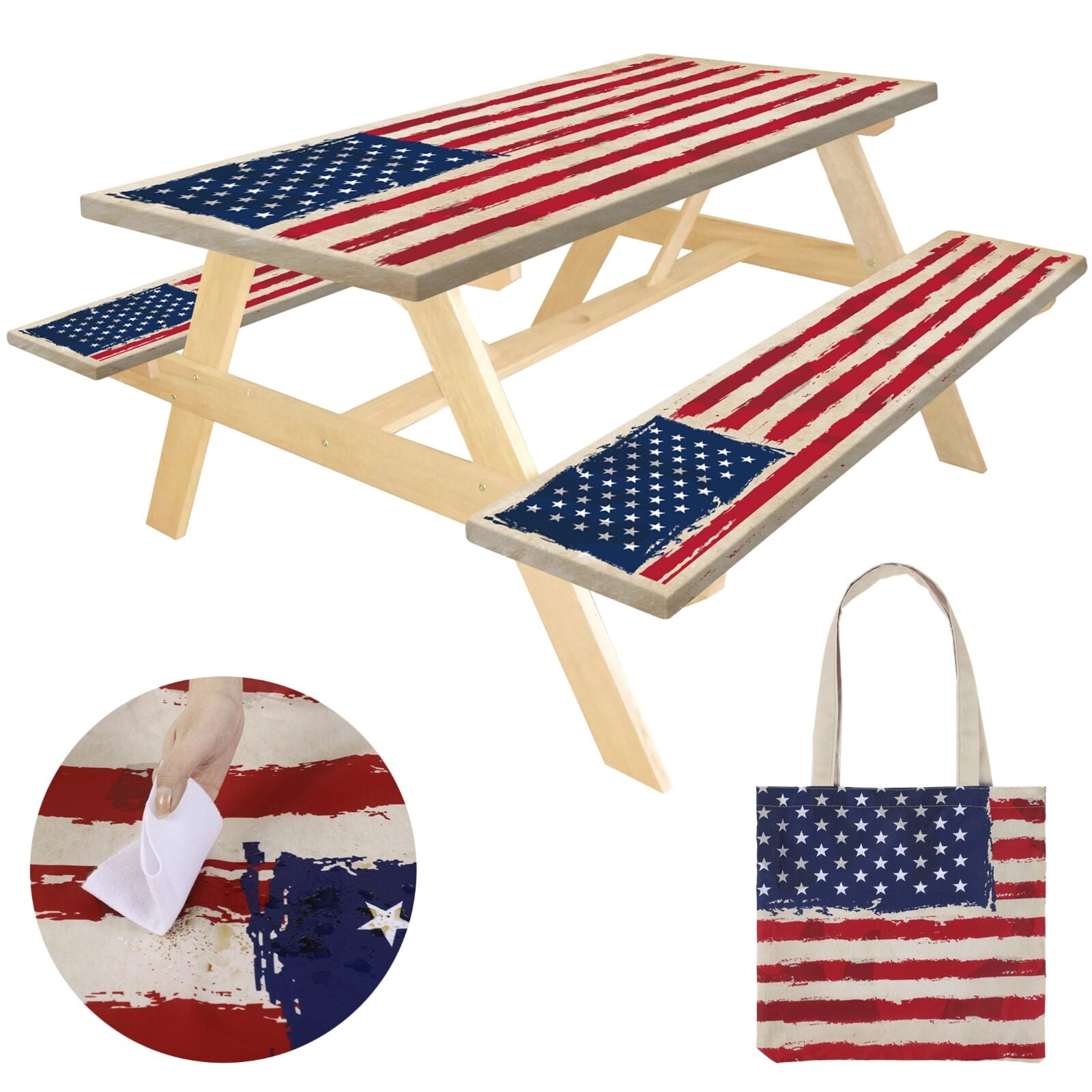 Picnic Table Cover with Bench Covers, 6FT Waterproof Windproof Picnic ...