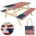 thumbnail image 1 of Picnic Table Cover with Bench Covers, 6FT Waterproof Windproof Picnic Table Cover, Camping Tablecloth with Carry Bag, Fitted Elastic Rectangle Table and Seat Covers for Patios, Yards, Seasides, 1 of 7