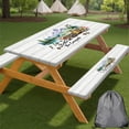 thumbnail image 1 of Picnic Table Cover with Bench Covers, Camper Floral Waterproof Windproof, Fitted Tablecloth with Elastic Edge, Camping Accessories Essentials for Backyard BBQ RV Trip Picnic Outdoor Party 30X60inch, 1 of 8