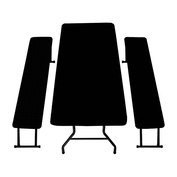 Picnic Table Cover with Bench Covers, Waterproof Elastic Tablecloths for Rectangle Tables for Camping, RV & Outdoor,1 x table cover (183x72cm) 2 x chair covers (183x31cm) 1 x storage bag,Black