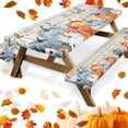 Picnic Table Cover, Wooden, 3PCS, 60 Inch, Fall Harvest | Autumn Wood ...
