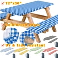 thumbnail image 1 of Picnic Table Cover with Bench Covers, 3pcs Set Outdoor Waterproof Picnic Tablecloth with Elastic Edges, 72x30 Inches, Red, 1 of 9