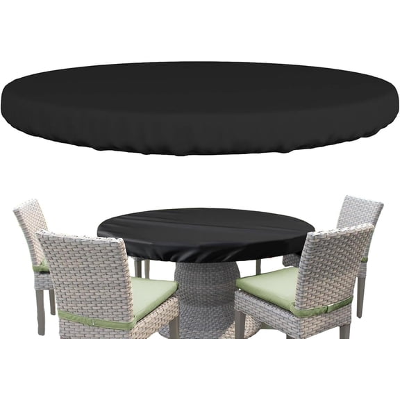 Picnic Tablecloth Cover – Round Outdoor Table Protector, Dustproof Patio Cloth | Durable 210D Oxford Material, Easy Clean Wipeable Design for Camping, Garden, Indoor Use