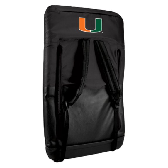 Picnic Time 618-00-179-324-0 University of Miami Hurricanes Digital Print Ventura Stadium Seat, Black