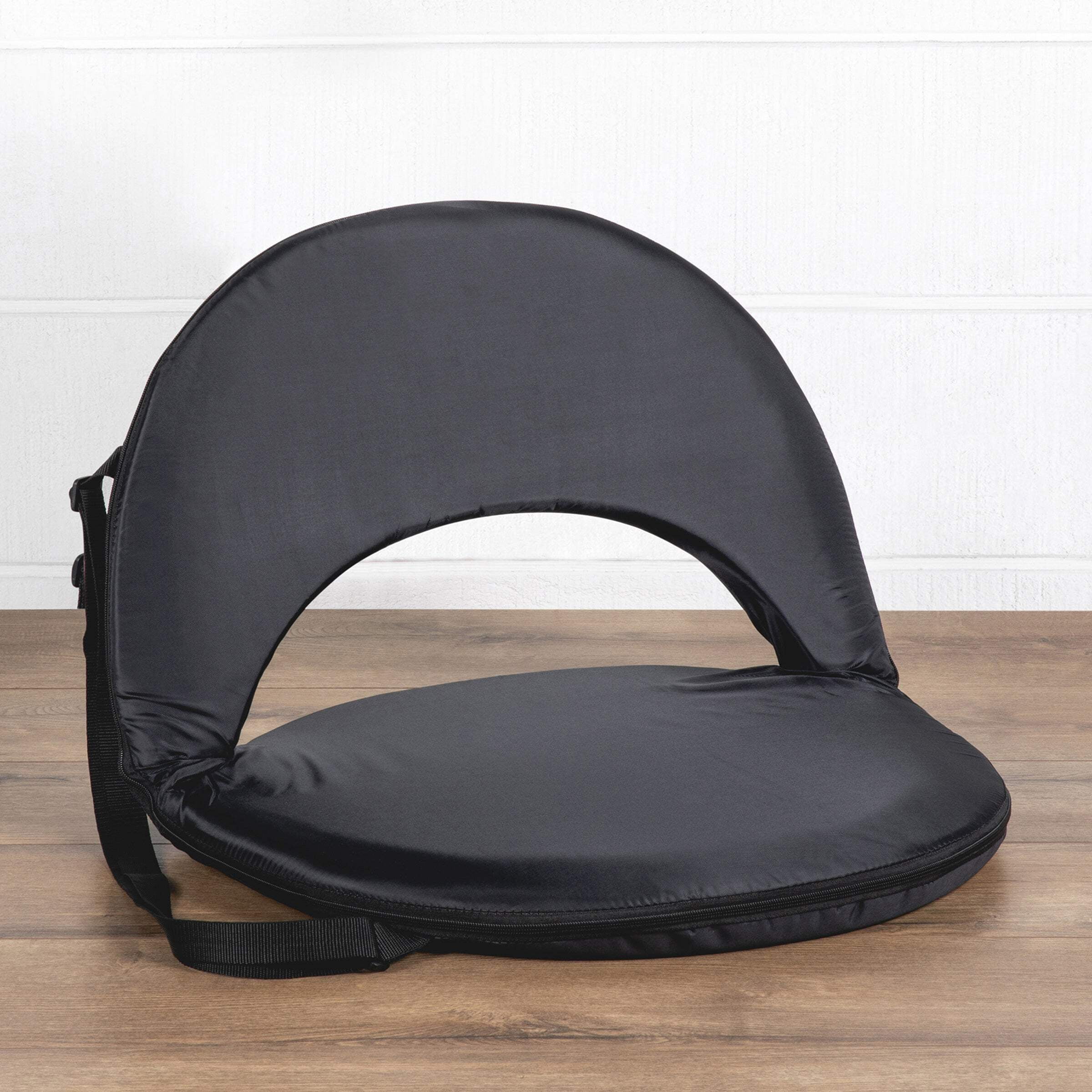 Black Portable Reclining Stadium Seat with Back Support