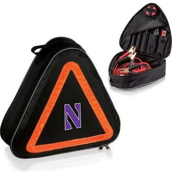 Picnic Time 699-00-179-434-0 Northwestern University Wildcats Digital Print Emergency Roadside Kit, Black