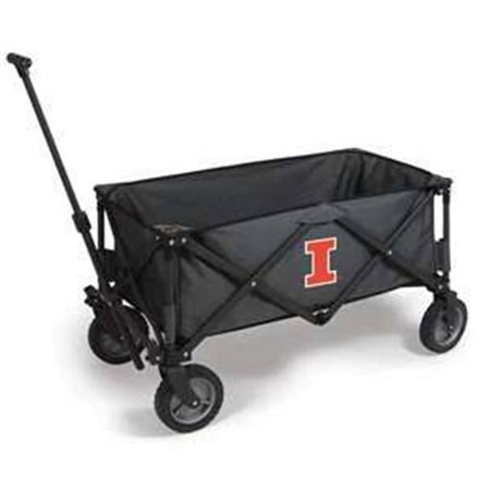 Picnic Time 739-00-679-214-0 University of Illinois Fighting Illini Digital Print Adventure Wagon Folding Portable Tailgate, Dark Grey & Black