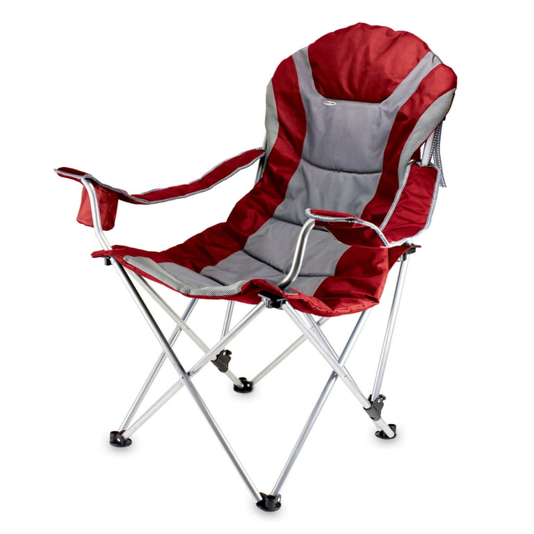 Picnic Time 803 00 100 000 0 Reclining Camp Chair Red Walmart