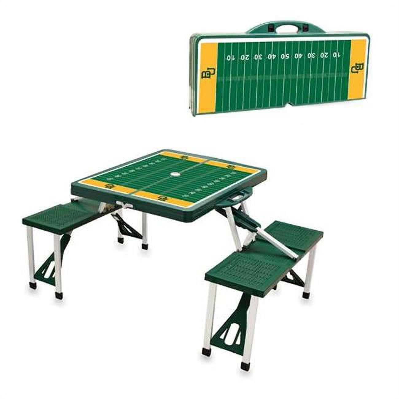 Picnic Time 811-00-121-925-0 Baylor University Bears Digital Print Portable Folding Picnic Table with Four Seats, Green