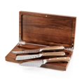 thumbnail image 1 of Tridente Forged Steel Cheese Knife Set in Acacia Box, 1 of 3