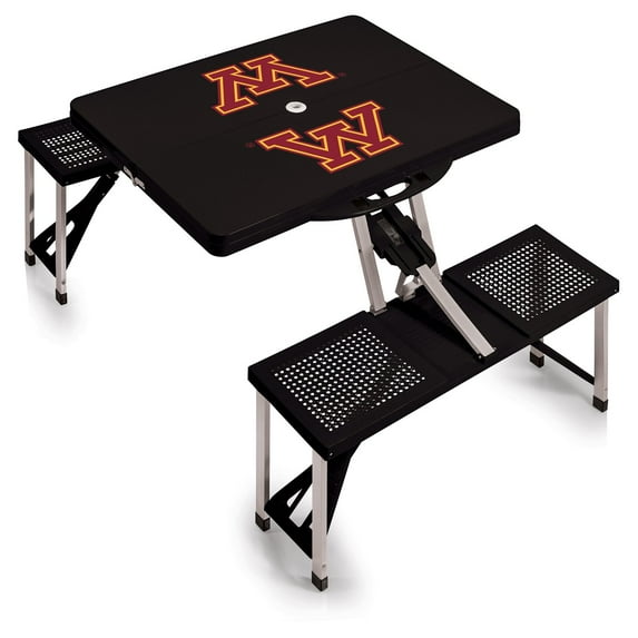 Minnesota Golden Gophers - Portable Picnic Table by Picnic Time (Black)