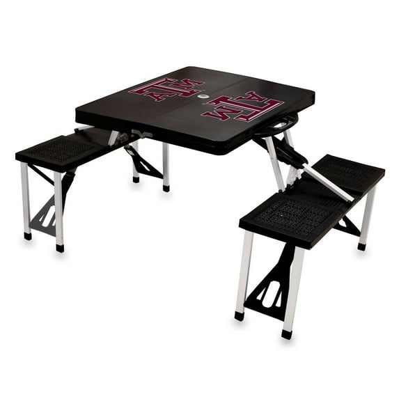 Picnic Time Collegiate Logo Folding Table with Seats