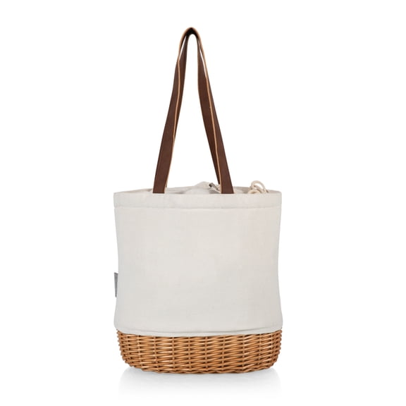 Picnic Time Pico Willow and Canvas Insulated Lunch Basket, Natural Canvas