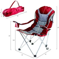 Picnic Time Reclining Camp Chair - Collapsible Beach Chair for Adults, Sports Chair with Carry Bag