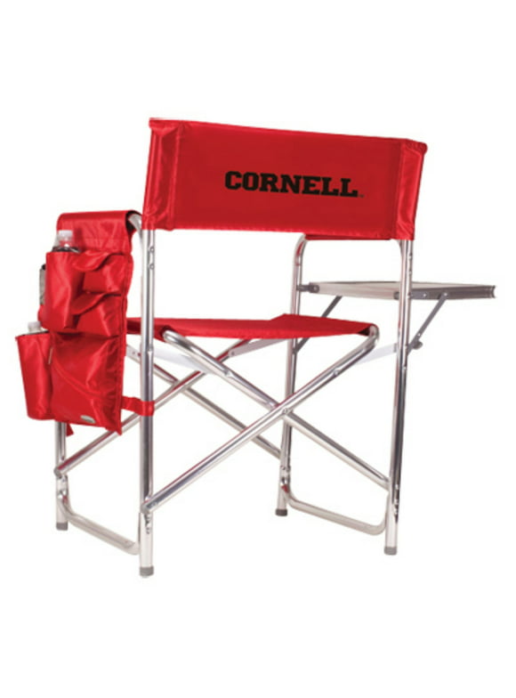 Picnic Time Red Digital Print Cornell University Bears Aluminum Sports Chair