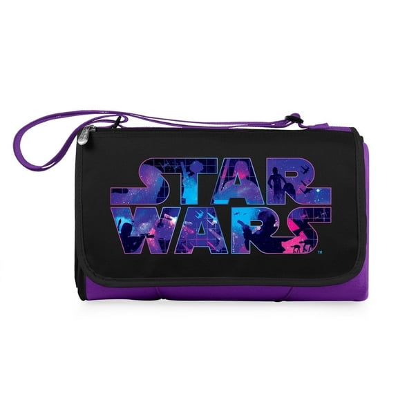Star Wars - Blanket Tote Outdoor Picnic Blanket, (Purple with Black Flap)