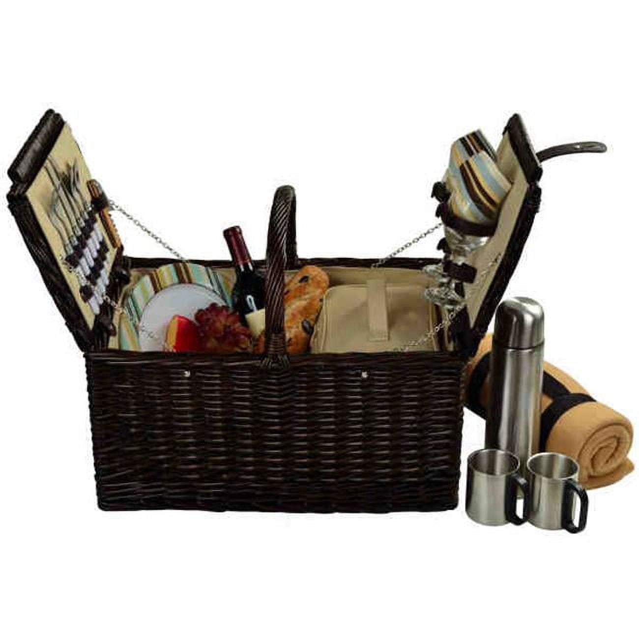 Picnic at Ascot 713BC-SC Surrey Picnic Basket for 2 with Blanket ...