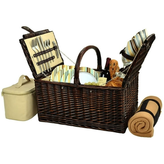 Picnic at Ascot Buckingham Basket for 4 w/Blanket