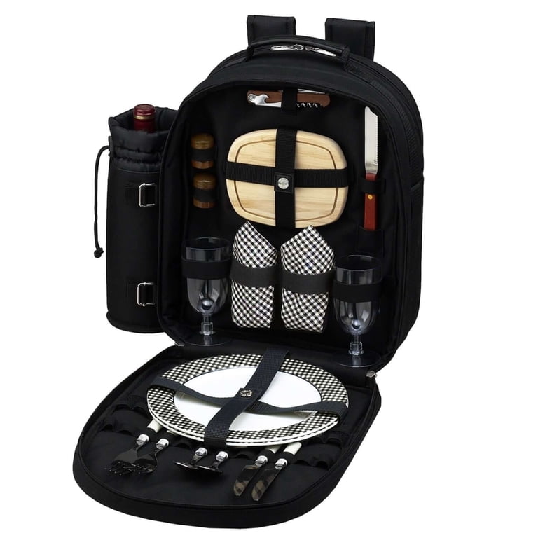 Black Picnic Backpack Amazon.com: Vogano Picnic Backpack & Accessories – Insulated  main image 3