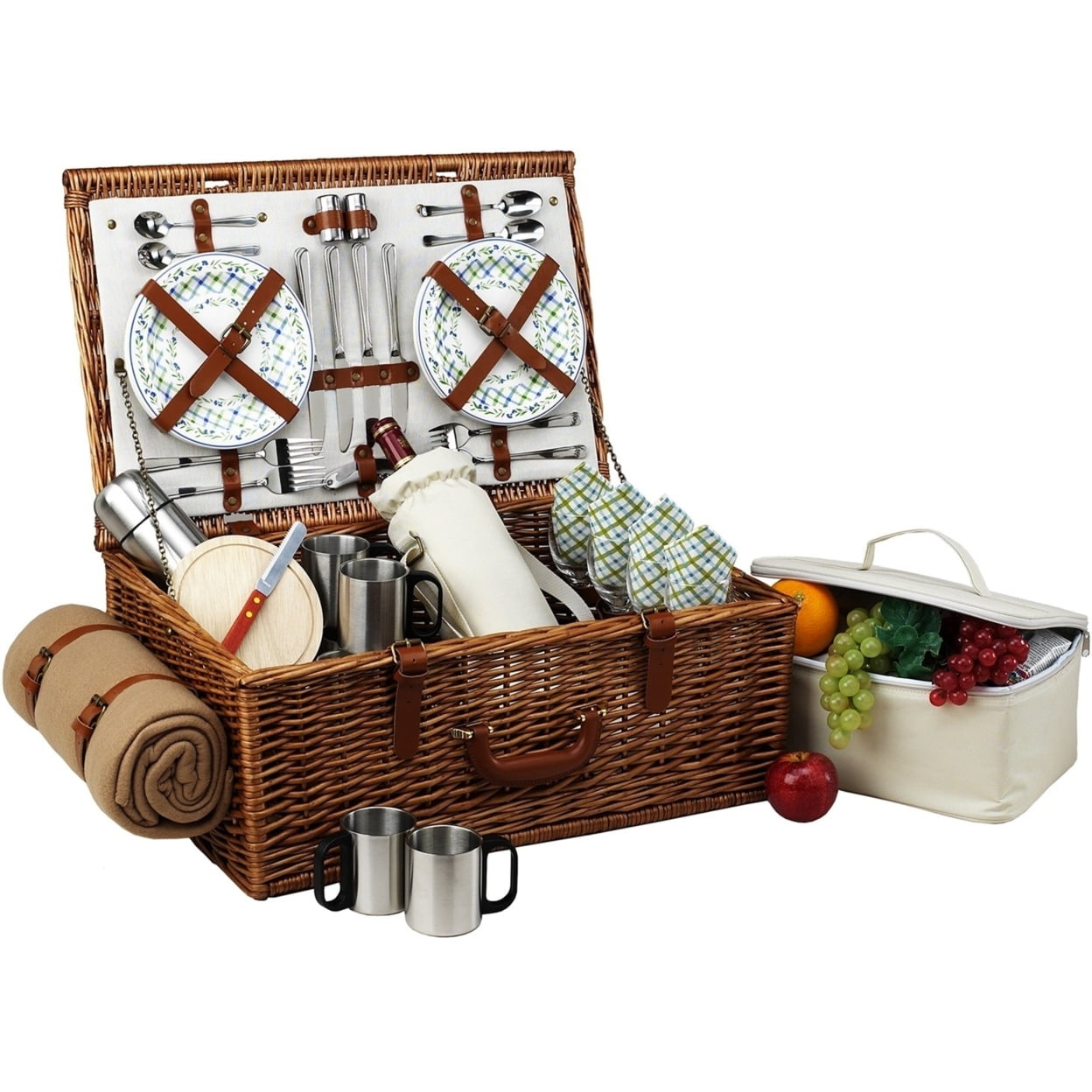 Picnic at Ascot Dorset Basket with Service for 4, Coffee Set & Blanket
