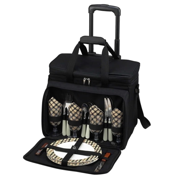 Picnic at Ascot Eco Picnic Cooler for 4 w/wheels
