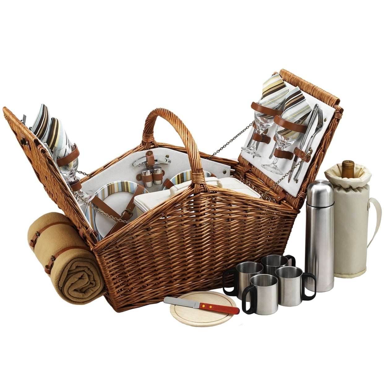 Picnic at Ascot Huntsman Basket with Service for 4, Coffee Set