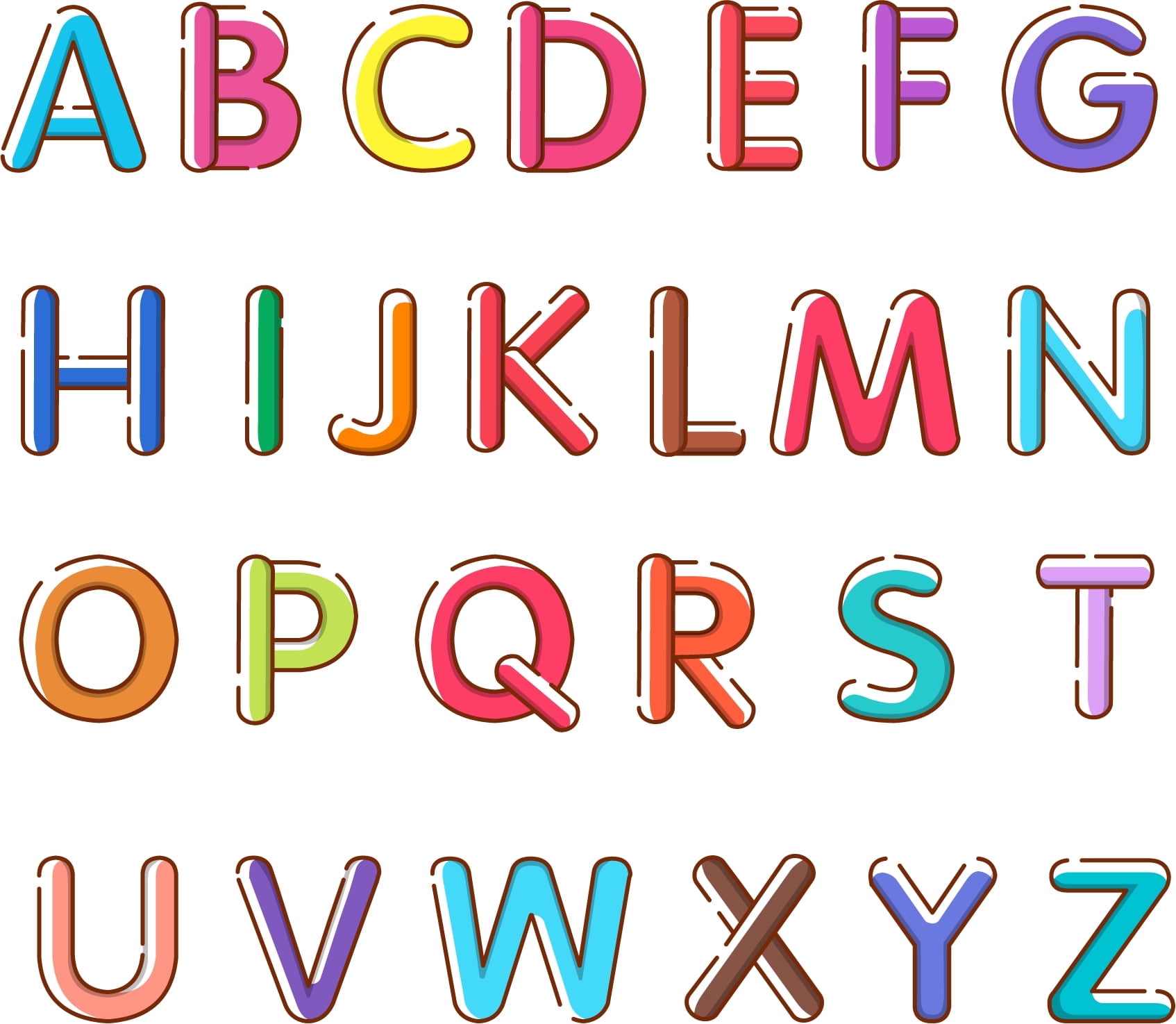 427 Sticker Picniva Alphabet ABC Nursery Sty1, Multicolor, 3