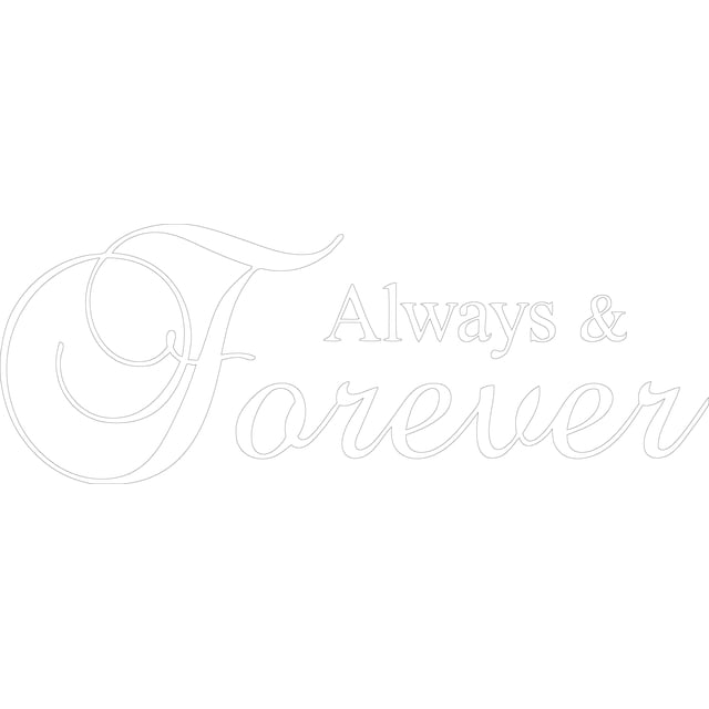 Decal Vehicle Letters Picniva Always and Forever Love Quote Style 3 Wall Decal, White, 22 x 8 ...