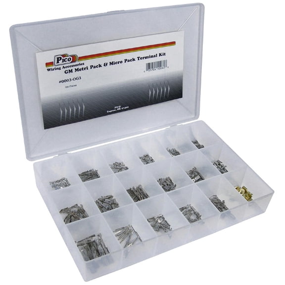 Pico 0003-OG3 180 Piece GM Metri-Pack and Micro-Pack Electrical Terminal Assortment Kit in Plastic Kit Box