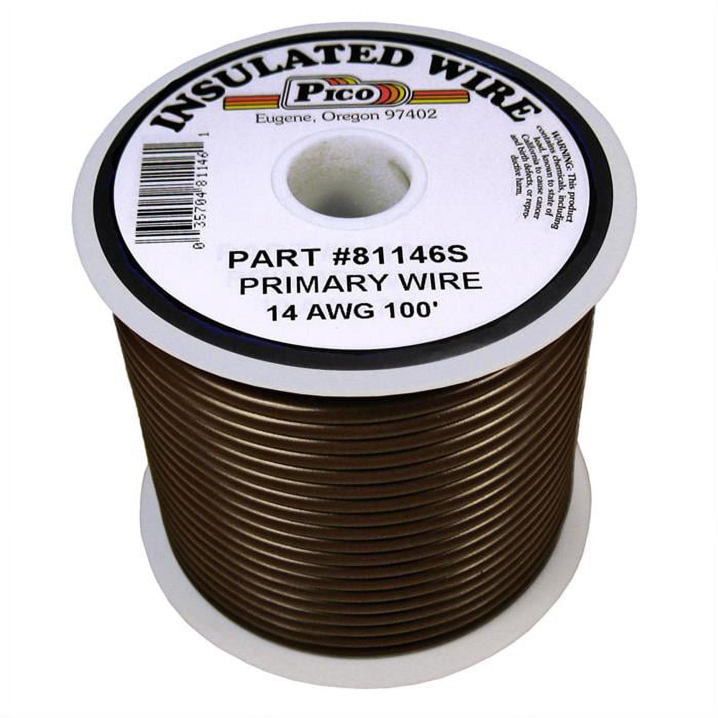 Pico 81146S Brown 14 AWG, Primary Wire 100 Foot Spool