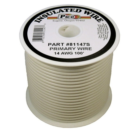 Pico 81147S Primary Wire - 14 AWG, White, 100' Spool