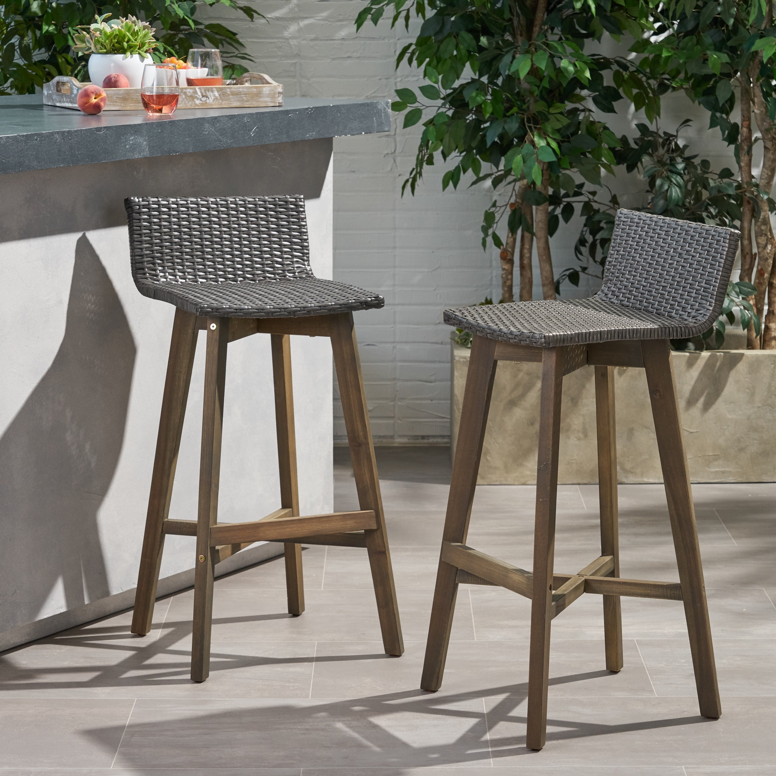 Wicker bar sale stools walmart
