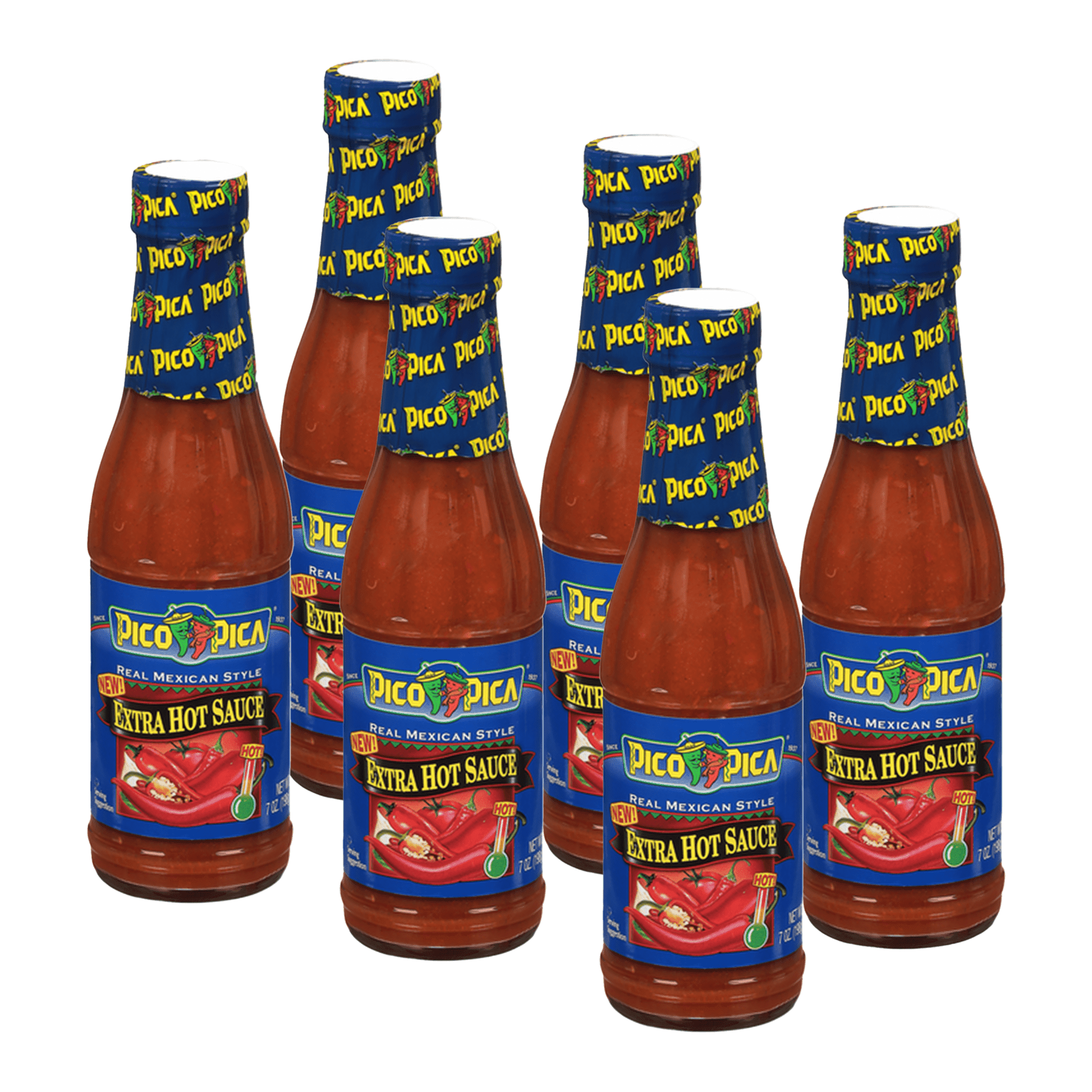 Pico Pica Extra Hot Sauce, 7 oz (Pack of 6) – Allergen-Free