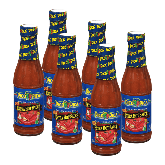 Pico Pica Extra Hot Sauce, 7 oz (Pack of 6)  Allergen-Free