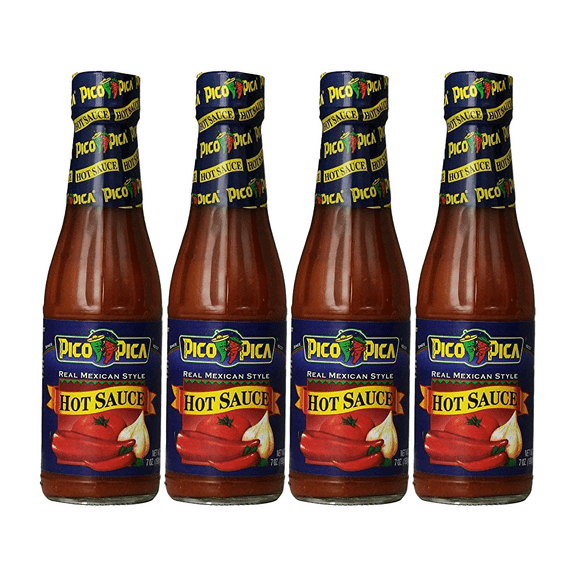 Pico Pica Mexican Hot Sauce, 7 oz (Pack of 4)  Allergen-Free