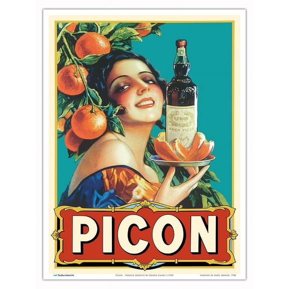 Picon - French Apéritif - Vintage Advertising Poster by Gaspar Camps c.1910 - Master Art Print (Unframed) 9in x 12in