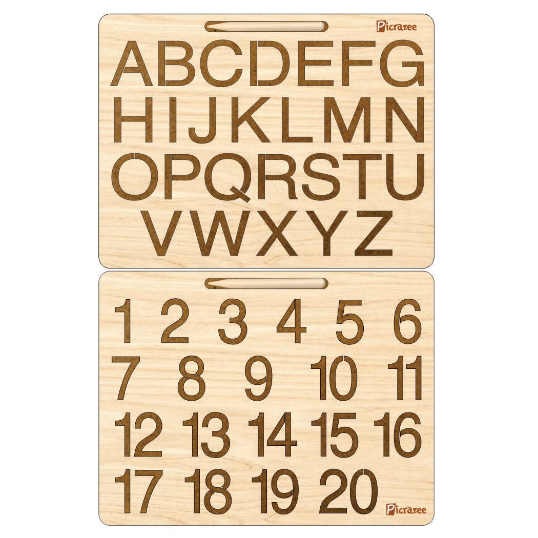 Picrazee Educational Wooden Tracing Board For Kids | Handwriting And ...