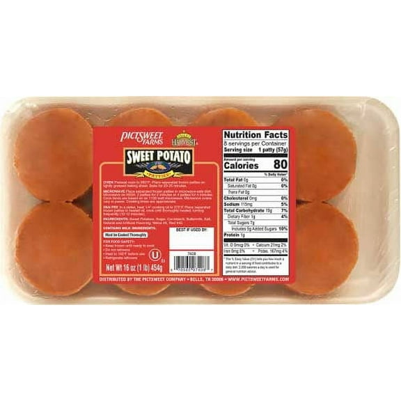 PictSweet Yam Patties, 16 ounce -- 18 per case