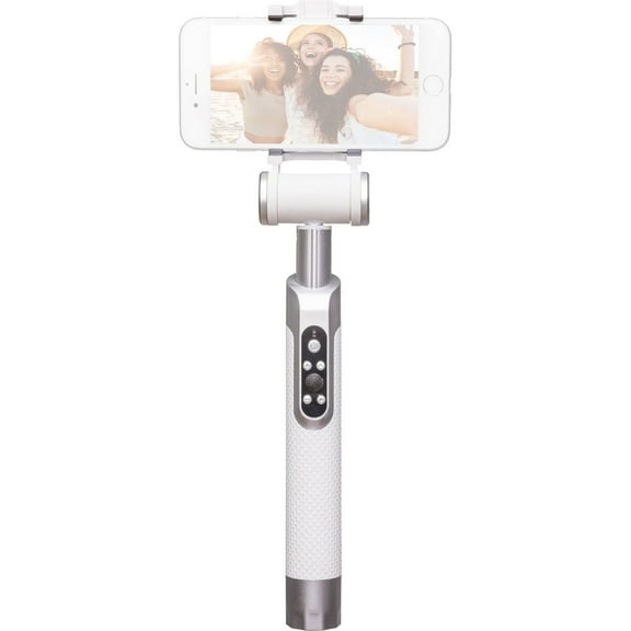 Pictar Smart Selfie Stick with Rechargeable Battery, Smokey White