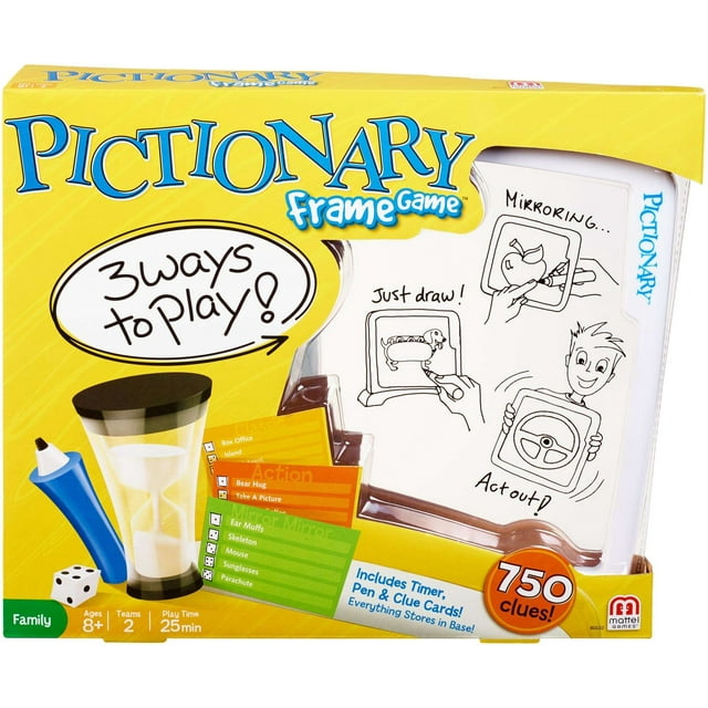 Pictionary Frame Game with 3 Ways to Play for 2 Teams Ages 8Y+