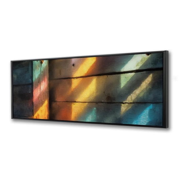 Pictorem C1FC164833E9PW 16 x 48 in. Rainbow Glint - Brown Framed Canvas Wall Art