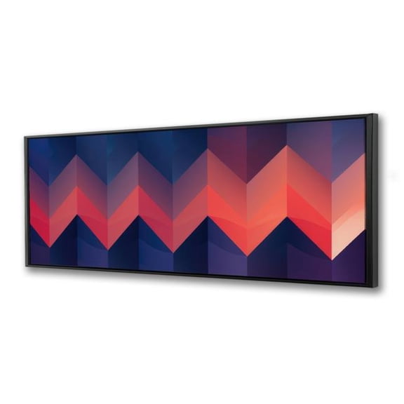 Pictorem C1FC1648PNEUM0 16 x 48 in. Heat Waves - Red Framed Canvas Wall Art for Home Decor