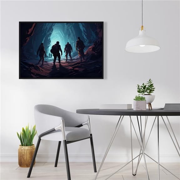 Pictorem C1FC2436SC3U1S 24 x 36 in. Secret Society - Purple Framed Canvas Wall Art for Home Decor