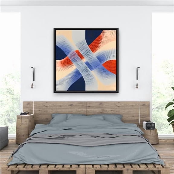 Pictorem C1FC36368TT9HX 36 x 36 in. Abstract Threading Red Framed Canvas Wall Art - Home Decor Art