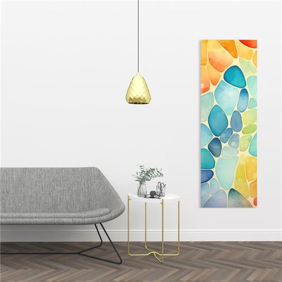 Pictorem C1RC1648L3L3WH 16 x 48 in. Blobs - Orange Canvas Wall Art for Home Decor - Vibrant